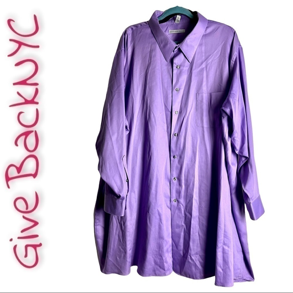 Geoffrey Beene Purple Button Down Dress Shirt Size 22